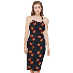 Kawaii Pumpkin Black Bodycon Cross Back Summer Dress by vintage2030