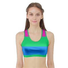 Polysexual Pride Flag Lgbtq Sports Bra With Border by lgbtnation