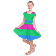 Polysexual Pride Flag Lgbtq Kids  Short Sleeve Dress by lgbtnation