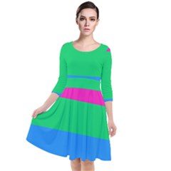 Polysexual Pride Flag Lgbtq Quarter Sleeve Waist Band Dress by lgbtnation