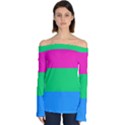 Polysexual Pride Flag LGBTQ Off Shoulder Long Sleeve Top View1