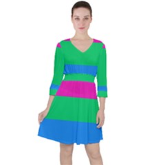 Polysexual Pride Flag Lgbtq Ruffle Dress by lgbtnation