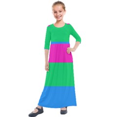 Polysexual Pride Flag Lgbtq Kids  Quarter Sleeve Maxi Dress by lgbtnation