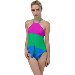 Polysexual Pride Flag Lgbtq Go With The Flow One Piece Swimsuit by lgbtnation