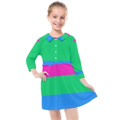 Polysexual Pride Flag Lgbtq Kids  Quarter Sleeve Shirt Dress by lgbtnation