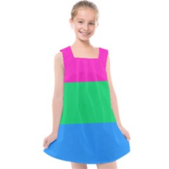 Polysexual Pride Flag Lgbtq Kids  Cross Back Dress by lgbtnation