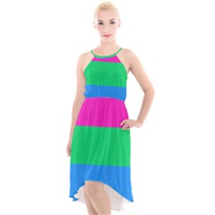 Polysexual Pride Flag Lgbtq High-low Halter Chiffon Dress  by lgbtnation