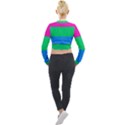 Polysexual Pride Flag LGBTQ Long Sleeve Cropped Velvet Jacket View2