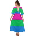 Polysexual Pride Flag LGBTQ Kimono Sleeve Boho Dress View2