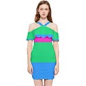 Polysexual Pride Flag LGBTQ Shoulder Frill Bodycon Summer Dress View1