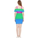 Polysexual Pride Flag LGBTQ Shoulder Frill Bodycon Summer Dress View2