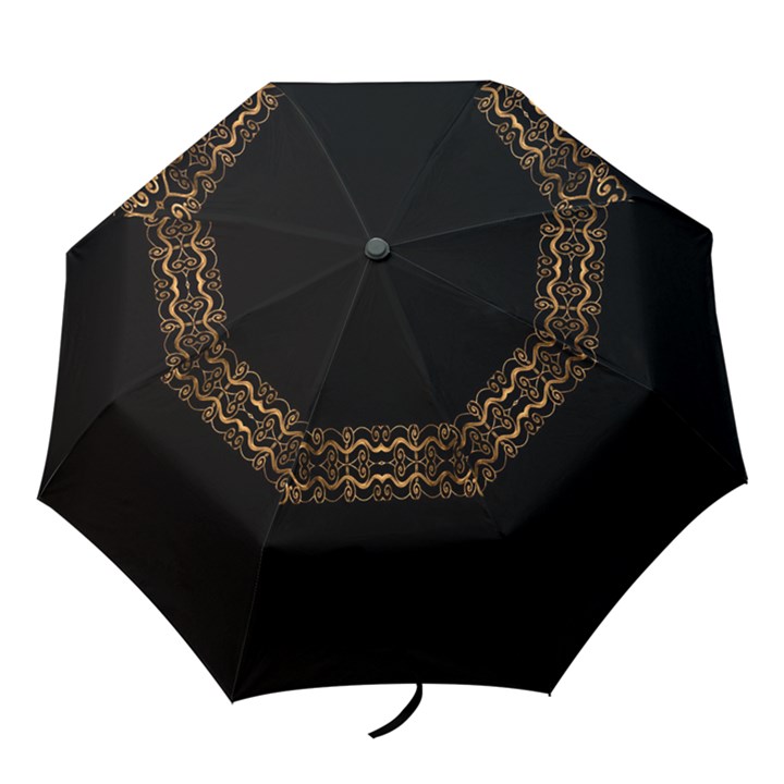 Luxury Ornate Minimal Style Dark Print Folding Umbrellas