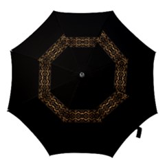 Luxury Ornate Minimal Style Dark Print Hook Handle Umbrellas (Small)