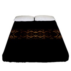 Luxury Ornate Minimal Style Dark Print Fitted Sheet (Queen Size)