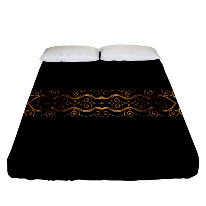 Luxury Ornate Minimal Style Dark Print Fitted Sheet (King Size)