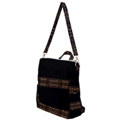 Luxury Ornate Minimal Style Dark Print Crossbody Backpack