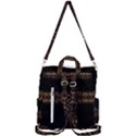 Luxury Ornate Minimal Style Dark Print Crossbody Backpack View3