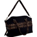 Luxury Ornate Minimal Style Dark Print Canvas Crossbody Bag View1