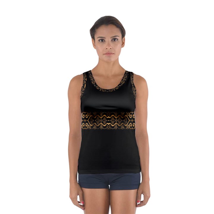 Luxury Ornate Minimal Style Dark Print Sport Tank Top 