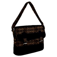 Luxury Ornate Minimal Style Dark Print Buckle Messenger Bag