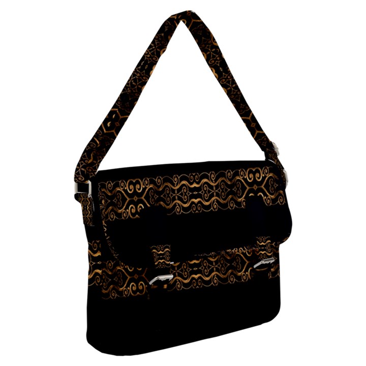 Luxury Ornate Minimal Style Dark Print Buckle Messenger Bag