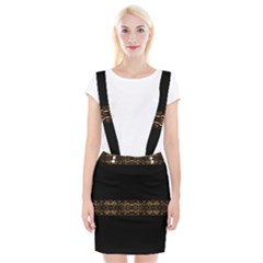 Luxury Ornate Minimal Style Dark Print Braces Suspender Skirt