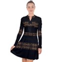 Luxury Ornate Minimal Style Dark Print Long Sleeve Panel Dress View1