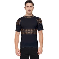 Luxury Ornate Minimal Style Dark Print Men s Short Sleeve Rash Guard