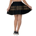 Luxury Ornate Minimal Style Dark Print Velvet Skater Skirt View2