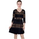 Luxury Ornate Minimal Style Dark Print Ruffle Dress View1