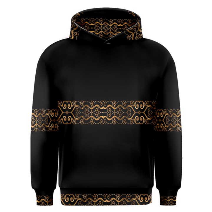 Luxury Ornate Minimal Style Dark Print Men s Overhead Hoodie