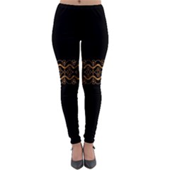 Luxury Ornate Minimal Style Dark Print Lightweight Velour Leggings