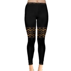 Luxury Ornate Minimal Style Dark Print Inside Out Leggings