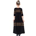 Luxury Ornate Minimal Style Dark Print Kids  Quarter Sleeve Maxi Dress View2