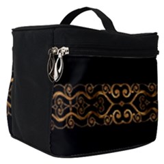 Luxury Ornate Minimal Style Dark Print Make Up Travel Bag (Small)