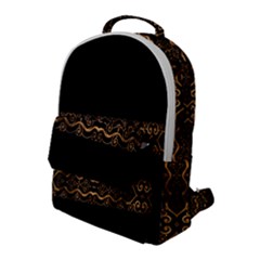 Luxury Ornate Minimal Style Dark Print Flap Pocket Backpack (Large)