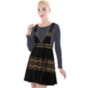 Luxury Ornate Minimal Style Dark Print Plunge Pinafore Velour Dress View1