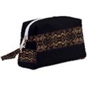 Luxury Ornate Minimal Style Dark Print Wristlet Pouch Bag (Large) View1