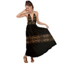 Luxury Ornate Minimal Style Dark Print Backless Maxi Beach Dress View1