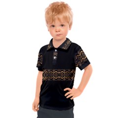 Luxury Ornate Minimal Style Dark Print Kids  Polo Tee