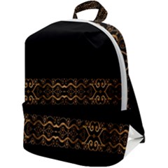 Luxury Ornate Minimal Style Dark Print Zip Up Backpack