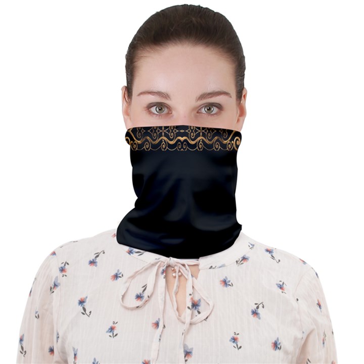 Luxury Ornate Minimal Style Dark Print Face Covering Bandana (Adult)