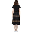 Luxury Ornate Minimal Style Dark Print Frill Hi Low Chiffon Skirt View2