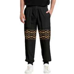 Luxury Ornate Minimal Style Dark Print Men s Elastic Waist Pants