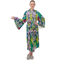 Where The Fairies Dance In Winter Times Maxi Velour Kimono by pepitasart