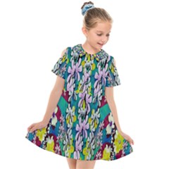 Where The Fairies Dance In Winter Times Kids  Short Sleeve Shirt Dress by pepitasart