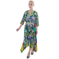 Where The Fairies Dance In Winter Times Quarter Sleeve Wrap Front Maxi Dress by pepitasart