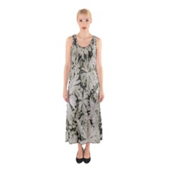 Pale Tropical Floral Print Pattern Sleeveless Maxi Dress by dflcprintsclothing