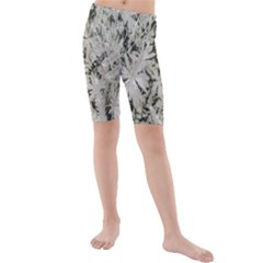 Pale Tropical Floral Print Pattern Kids  Mid Length Swim Shorts