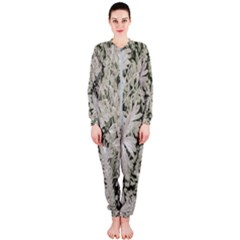 Pale Tropical Floral Print Pattern Onepiece Jumpsuit (ladies) 